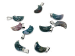 Moss agate crystal pendant from GemstoneGO, featuring natural green and brown patterns, ideal for jewelry making supplies.