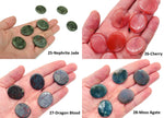 Colorful flat gemstone slab from GemstoneGO featuring mixed healing crystals, measuring 30x25x7 cm.