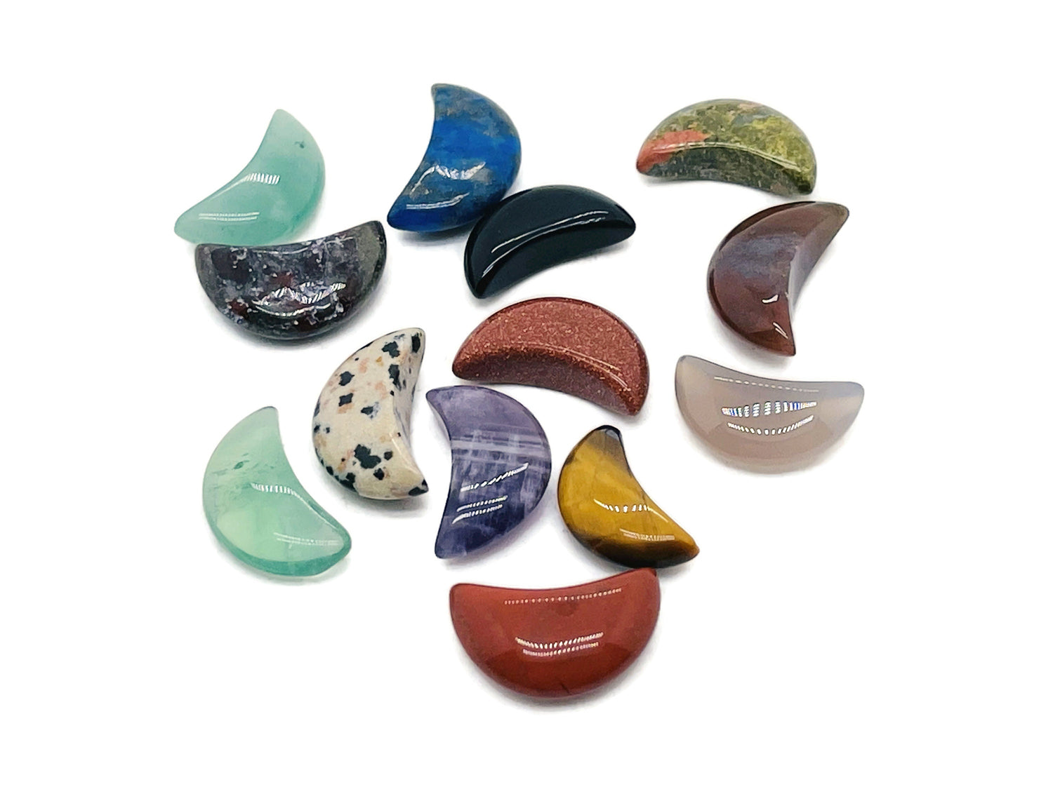 Crystal Moon Gemstone - 20mm - MIX