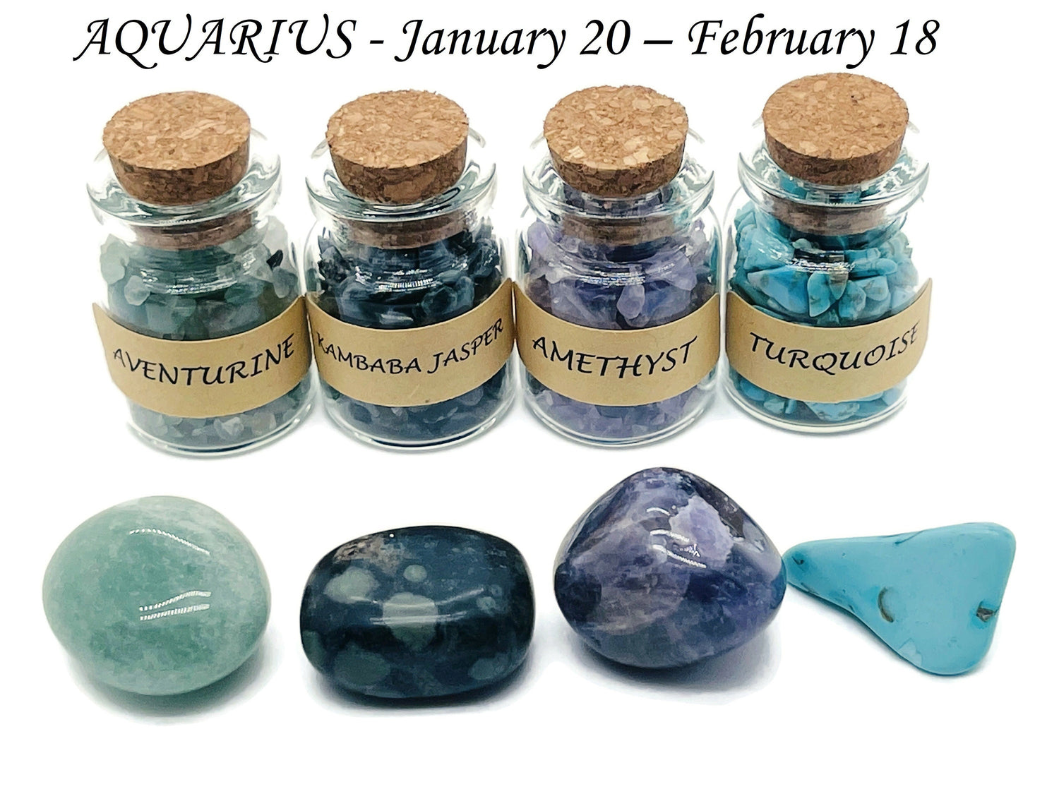 Cristal du zodiaque Verseau - Pierre de naissance du Verseau - Choisissez des éclats de cristal et des pierres roulées - Pierre de guérison - Pierres pour vous - VERSEAU