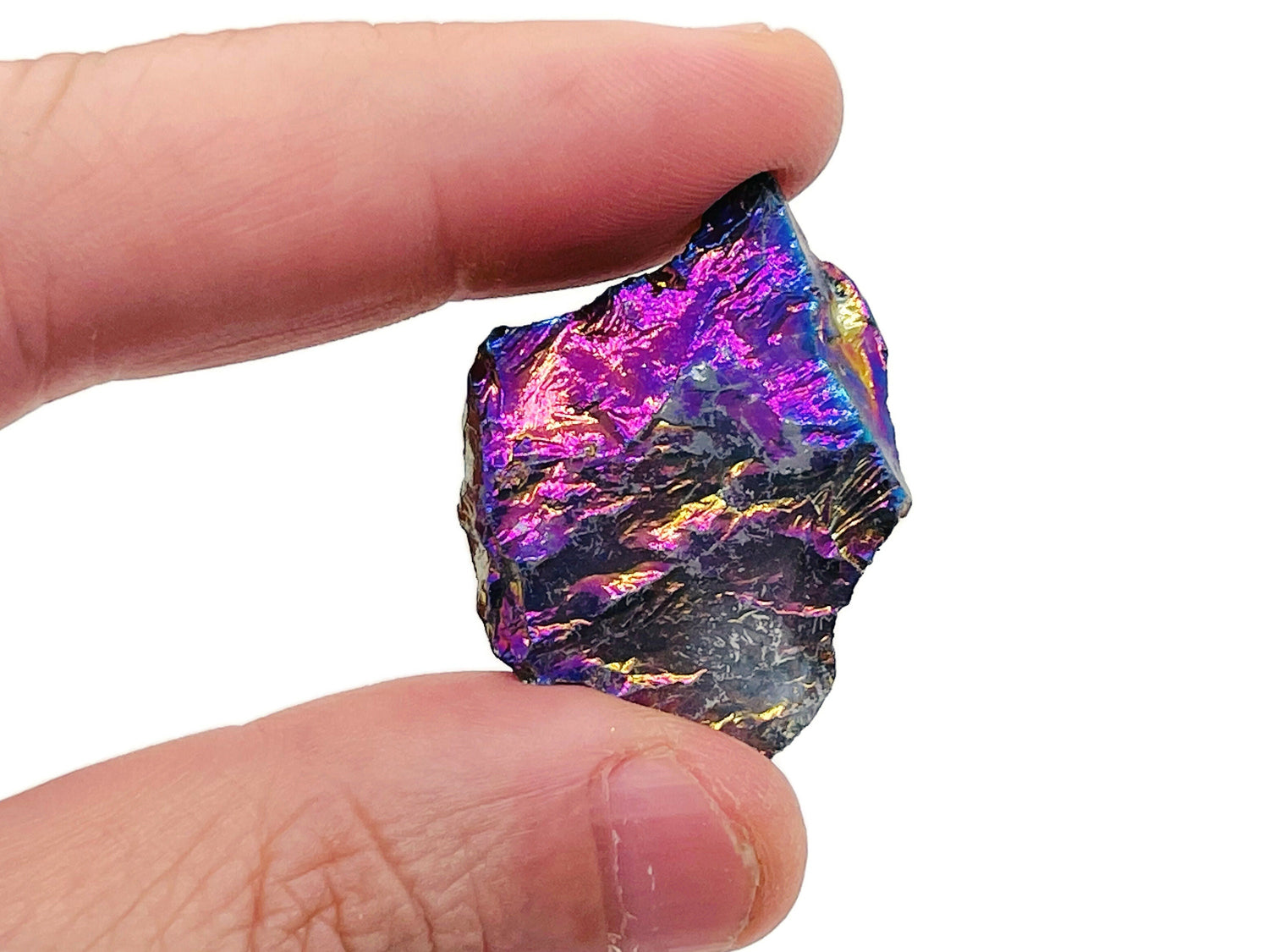 Rainbow Aura Quartz Gemstone - Titanium Aura Raw Stone - RA1139