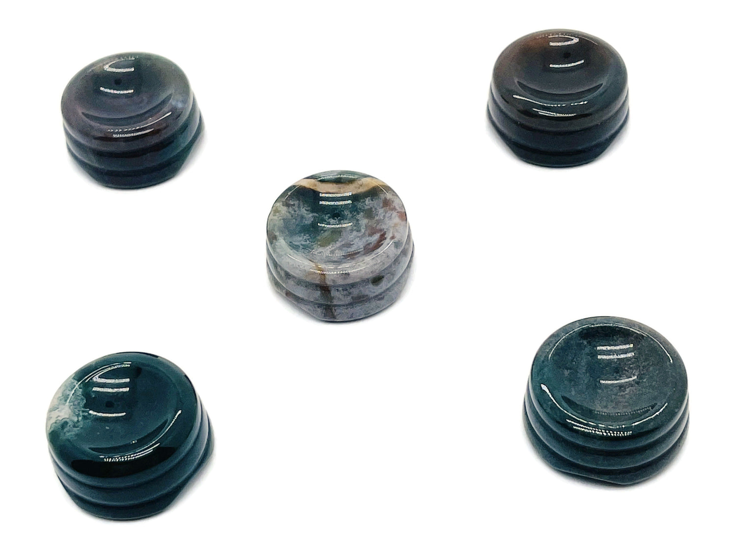 Moss Agate Crystal Sphere Stand - Carved Gemstone - Home Decor - SD1020