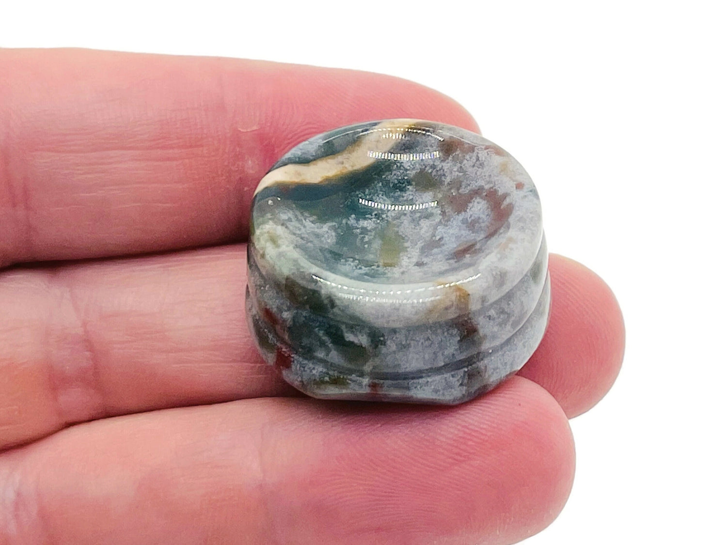 Moss Agate Crystal Sphere Stand - Carved Gemstone - Home Decor - SD1020