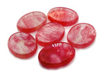 Cherry Quartz worry stone from GemstoneGO, 4.5x3.5cm soothing crystal for stress relief and meditation.