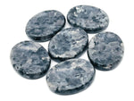 Larvikite worry stone from GemstoneGO, 4.5x3.5cm soothing crystal with polished smooth surface for relaxation and meditation.