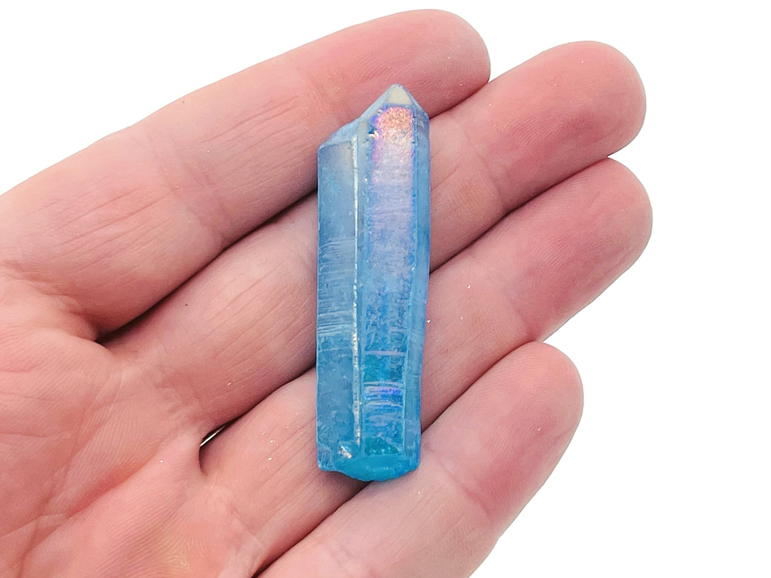 Blue Aura Quartz Point Gemstone - Raw Stone - RA1149