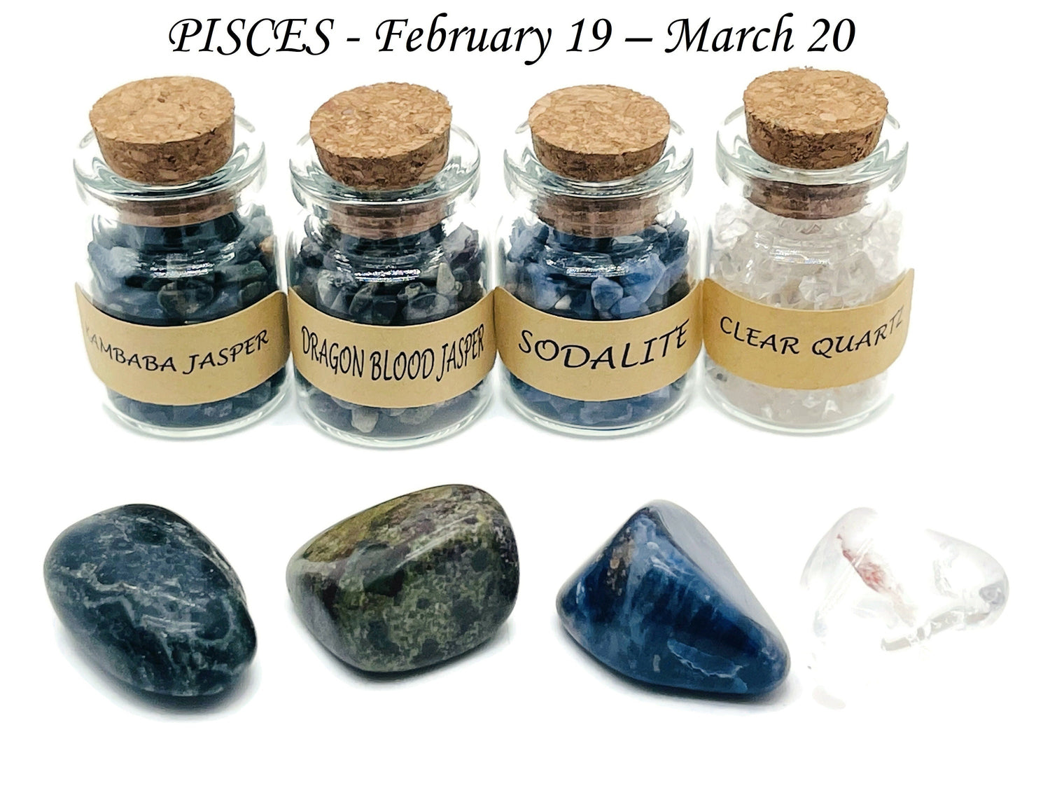 Cristal du zodiaque Poissons - Pierre de naissance Poissons - Choisissez des éclats de cristal et des pierres roulées - Pierre de guérison - Pierres pour vous - POISSONS
