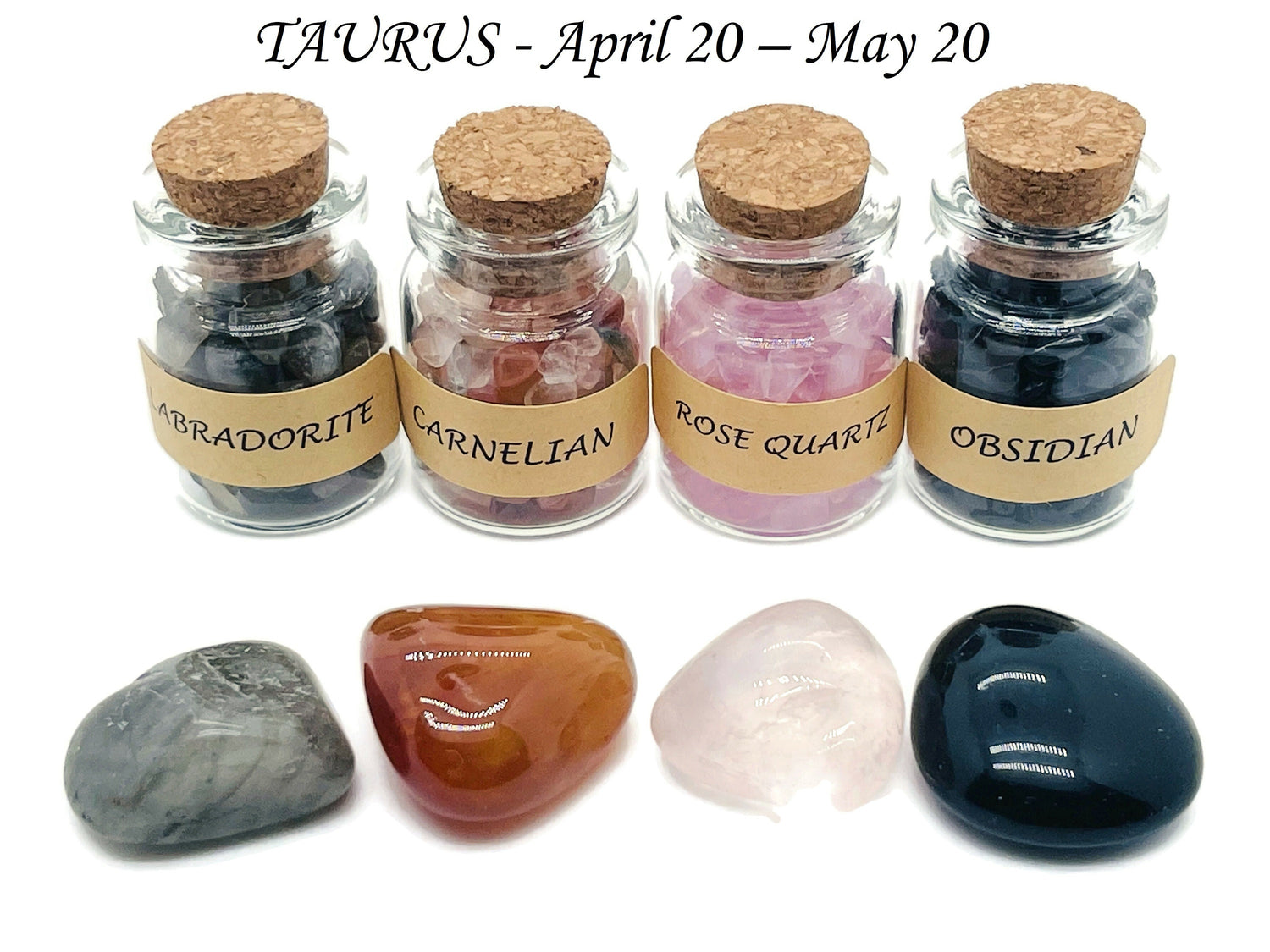 Cristal du zodiaque Taureau - Pierre de naissance du Taureau - Choisissez des éclats de cristal et des pierres roulées - Pierre de guérison - Pierres pour vous - TAUREAU