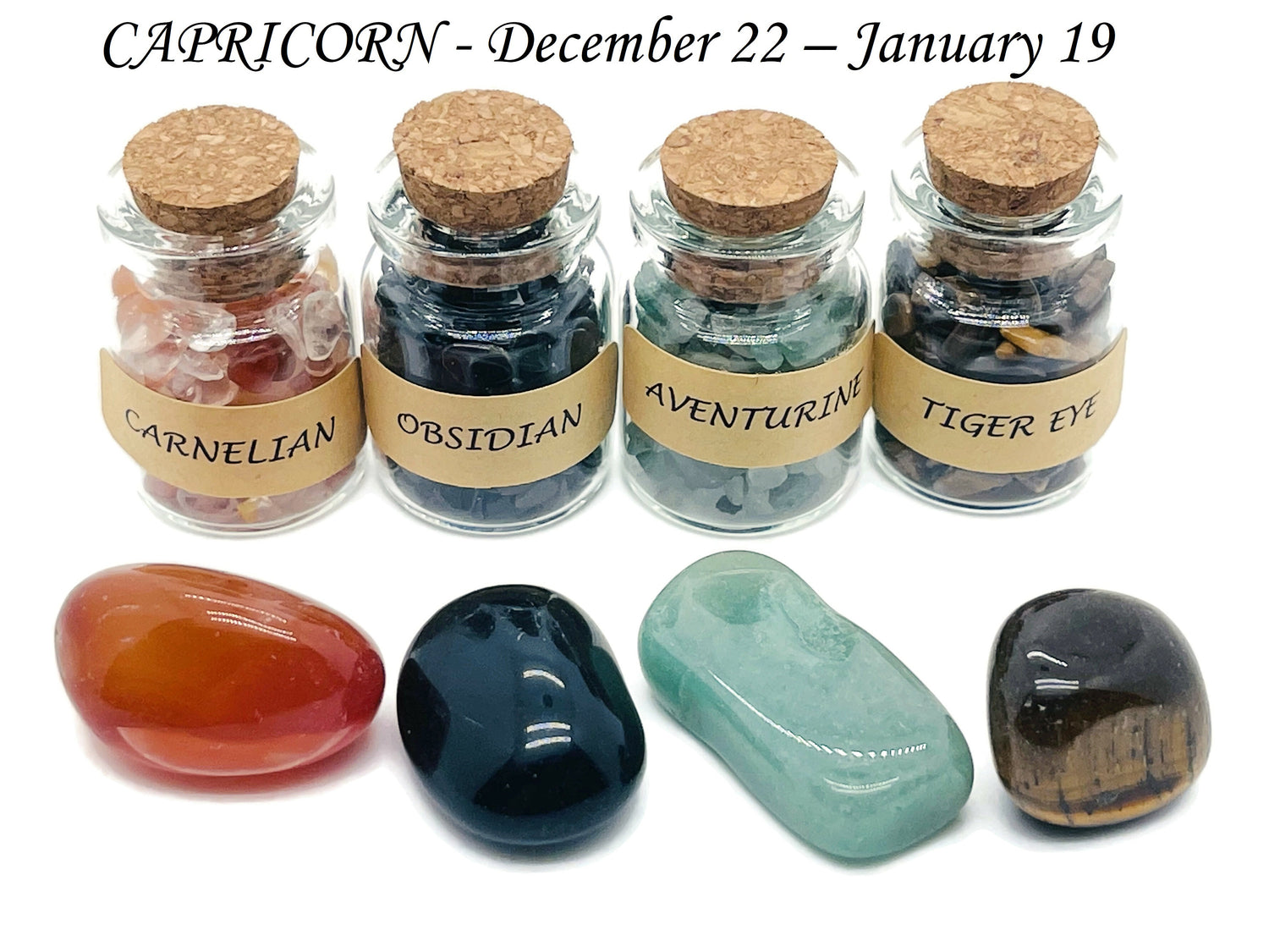 Cristal du zodiaque Capricorne - Pierre de naissance du Capricorne - Choisissez des éclats de cristal et des pierres roulées - Pierre de guérison - Pierres pour vous - CAPRICORNE