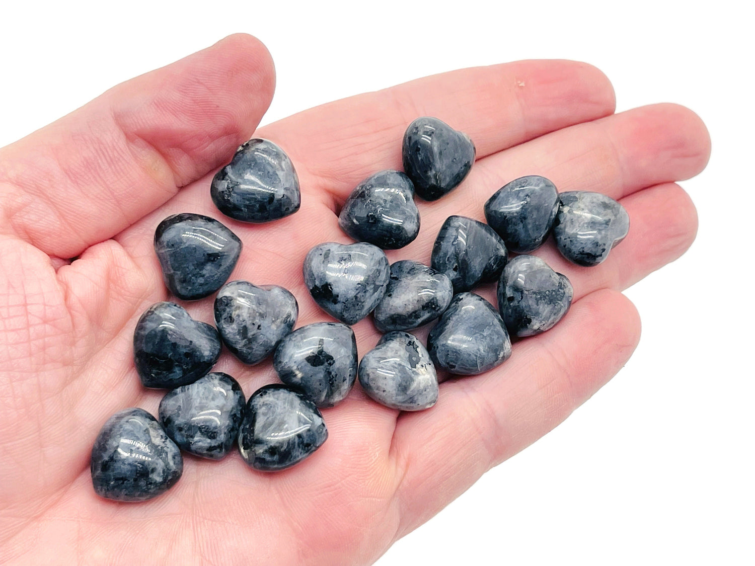 Larvikite Heart Gemstone - Puffy Heart Shaped - 15x15x9mm - HE1046