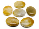 Yellow aventurine palm gemstone spa stone, 45x35mm, smooth polished natural yellow aventurine for relaxation and meditation.