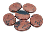 Mahogany Obsidian worry stone from GemstoneGO, smooth 4.5x3.5cm crystal for stress relief and meditation.