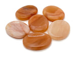 Orange aventurine worry stone from GemstoneGO, 4.5x3.5cm soothing crystal for stress relief and meditation.