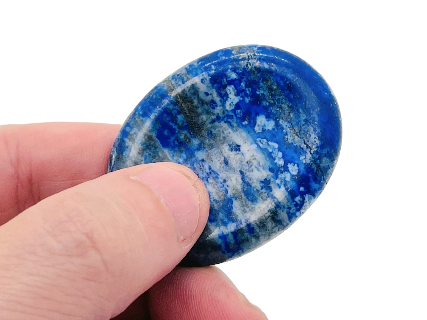 Pierre anti-stress en lapis-lazuli ?€? Pierre anti-stress en cristal ?€? Pierre de poche ?€? Cristal de guérison - 4,5 x 3,5 cm - WO1054
