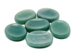 Aventurine worry stone from GemstoneGO, measuring 4.5x3.5cm, featuring smooth polished green aventurine crystal for calming use.