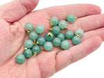 Aventurine ball beads crystal pendant featuring smooth green gemstone beads from GemstoneGO, ideal for jewelry making.
