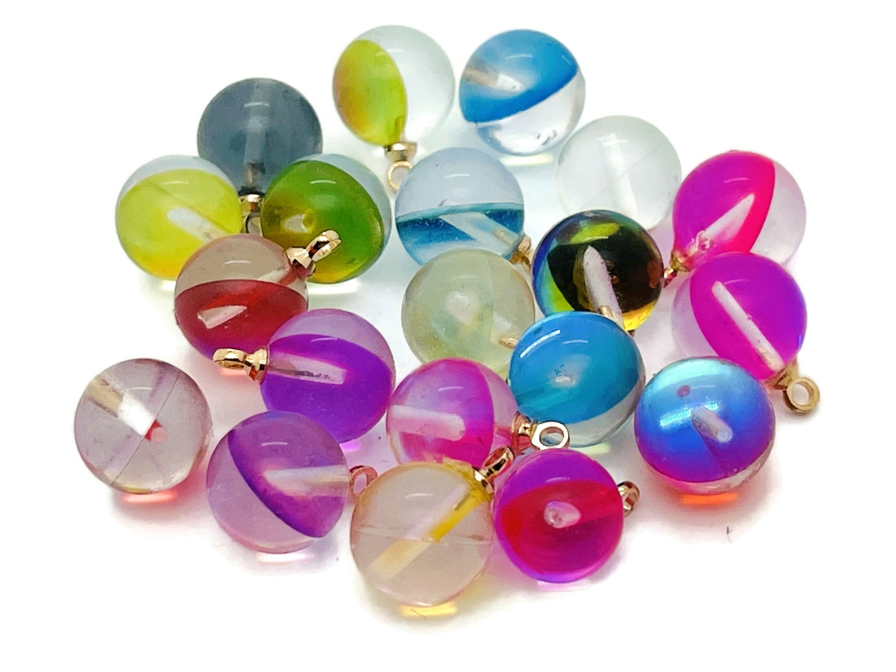 Angel Aura Ball Beads Crystal Pendant from GemstoneGO, featuring a shimmering angel aura crystal ball pendant for jewelry making.