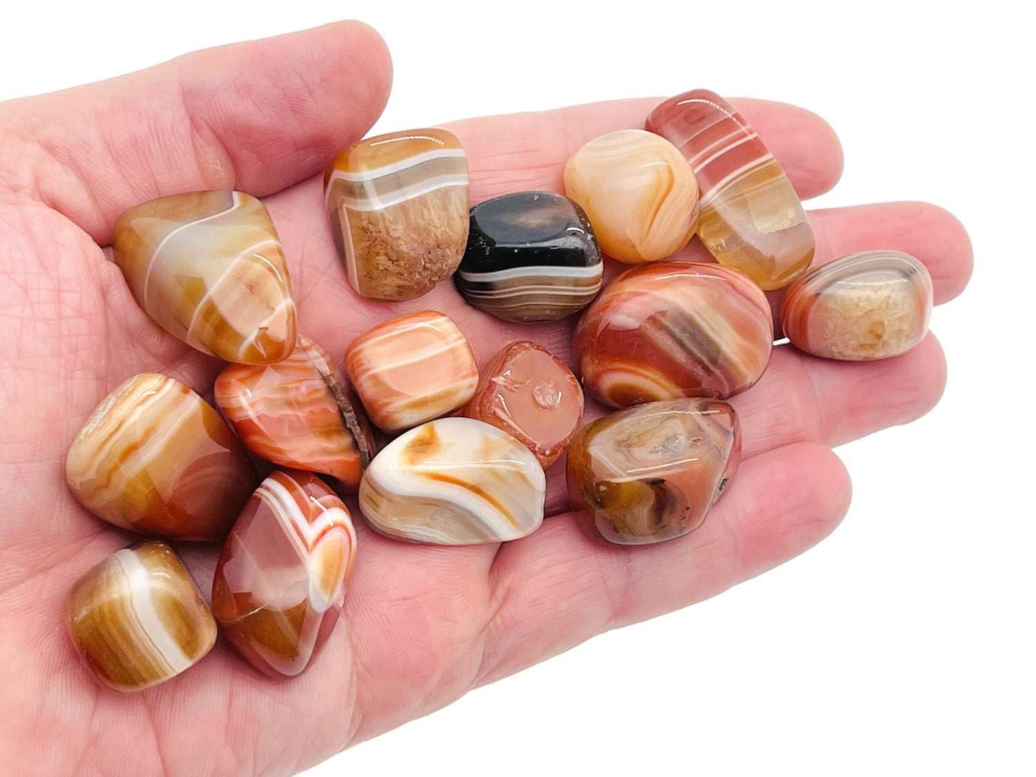 Pierre roulée d'agate sardonyx ?€? Agate naturelle sardonyx ?€? Pierre chinoise - Cristal d'agate ?€? TU1231