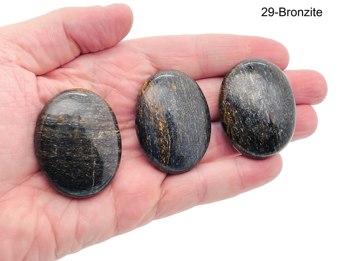 Oval palm gemstone spa stone in mixed colors, 45x35mm crystal oval for massage or relaxation, from GemstoneGO.