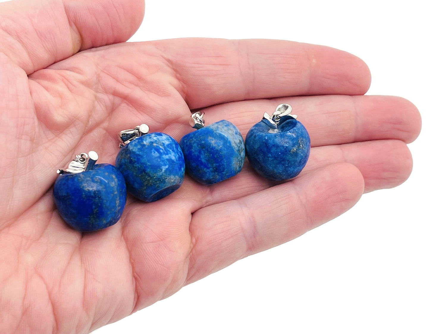 Pendentif pomme en cristal de lapis-lazuli - Pendentif en cristal aux vertus curatives - Mini pendentif en cristal - Cadeaux - NC1851