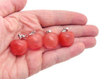 Cherry Quartz Apple crystal pendant by GemstoneGO featuring a mini cherry quartz apple-shaped gemstone jewelry piece.