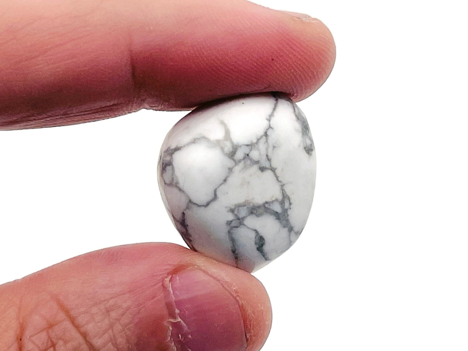 Howlite roulée - Pierre précieuse de magnésite - Pierre précieuse non montée - Pierre précieuse blanche naturelle - Petite howlite - TU1227