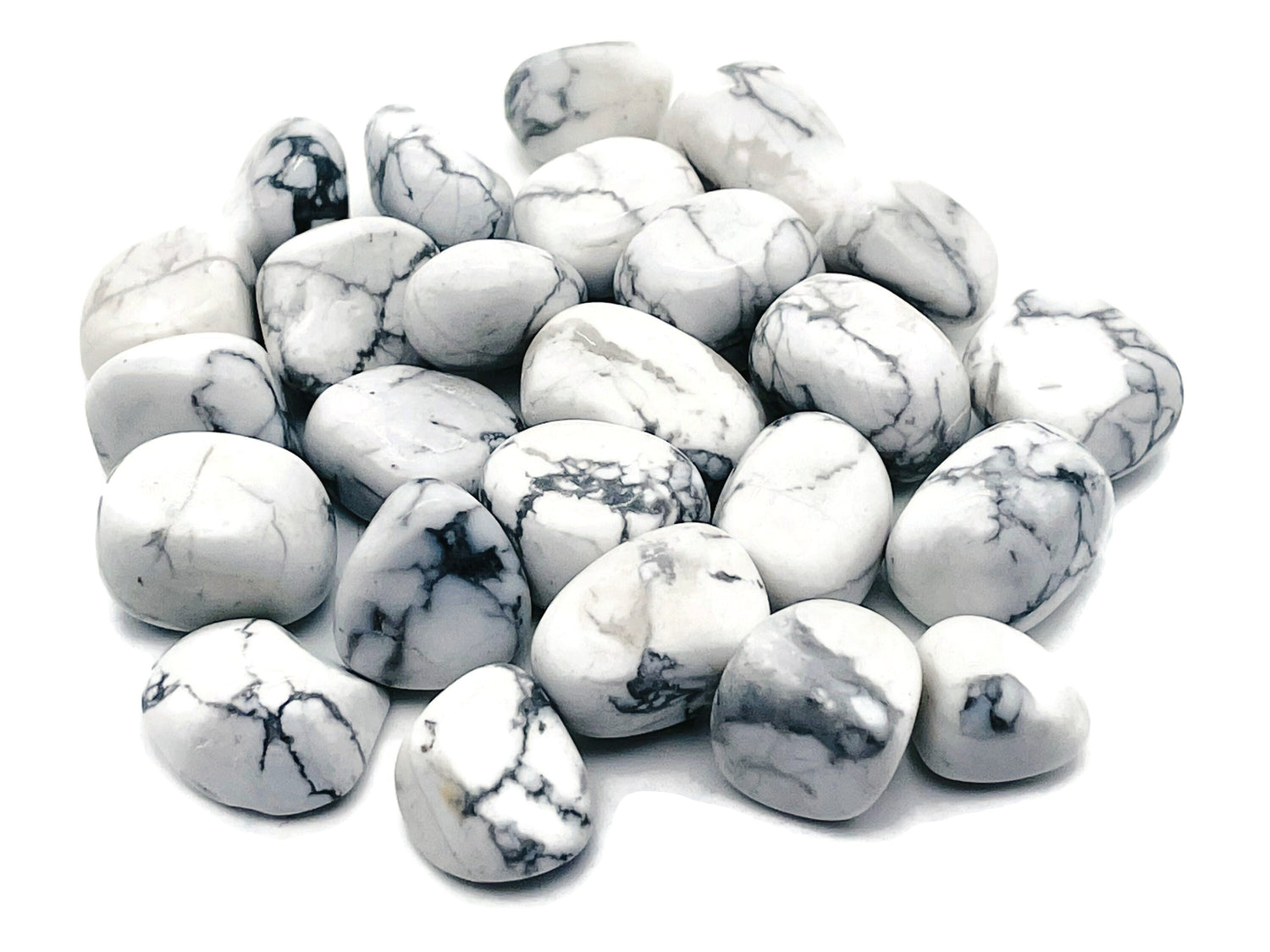 Howlite roulée - Pierre précieuse de magnésite - Pierre précieuse non montée - Pierre précieuse blanche naturelle - Petite howlite - TU1227
