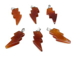 Carnelian Lightning Crystal Pendant by GemstoneGO featuring a vibrant lightning stone gemstone on a sleek pendant setting.