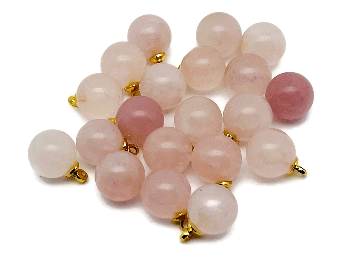 Rose quartz ball beads crystal pendant jewelry featuring smooth pink gemstone beads from GemstoneGO.