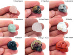 Colorful gemstone crystal skull carving, 25mm loose stone from GemstoneGO, perfect for Halloween decorations or jewelry making.
