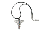 Angel wing crystal necklace with seven stones from GemstoneGO, featuring a delicate angel wing pendant and sparkling gemstones.