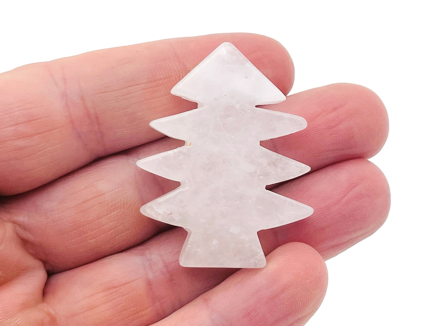 Pino de cuarzo transparente tallado en gema - Árbol de piedra hecho a mano - TR1002