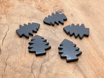 Handmade obsidian pine tree carving gemstone with detailed tree design, created by GemstoneGO.