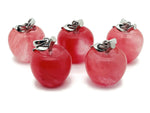 Cherry Quartz Apple Crystal Pendant by GemstoneGO featuring a mini cherry quartz crystal carved into an apple shape.