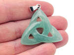 Celtic Knot Crystal Pendant by GemstoneGO featuring Trinity Crystals and gemstone accents on a silver chain.