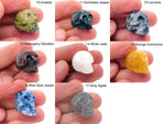 Colorful 25mm gemstone crystal skull carving, loose stone for jewelry or Halloween decoration by GemstoneGO