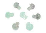 20mm fluorite mushroom carved gemstone from GemstoneGO, showing vibrant purple and green hues with detailed mushroom carving.