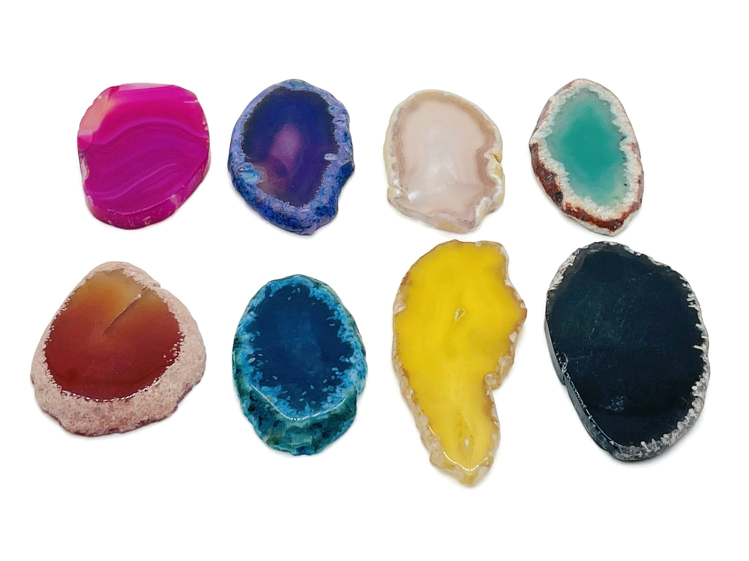 Tranche d'agate - Géode d'agate naturelle - Tranche d'agate brésilienne - Pierres énergétiques - AGMIX