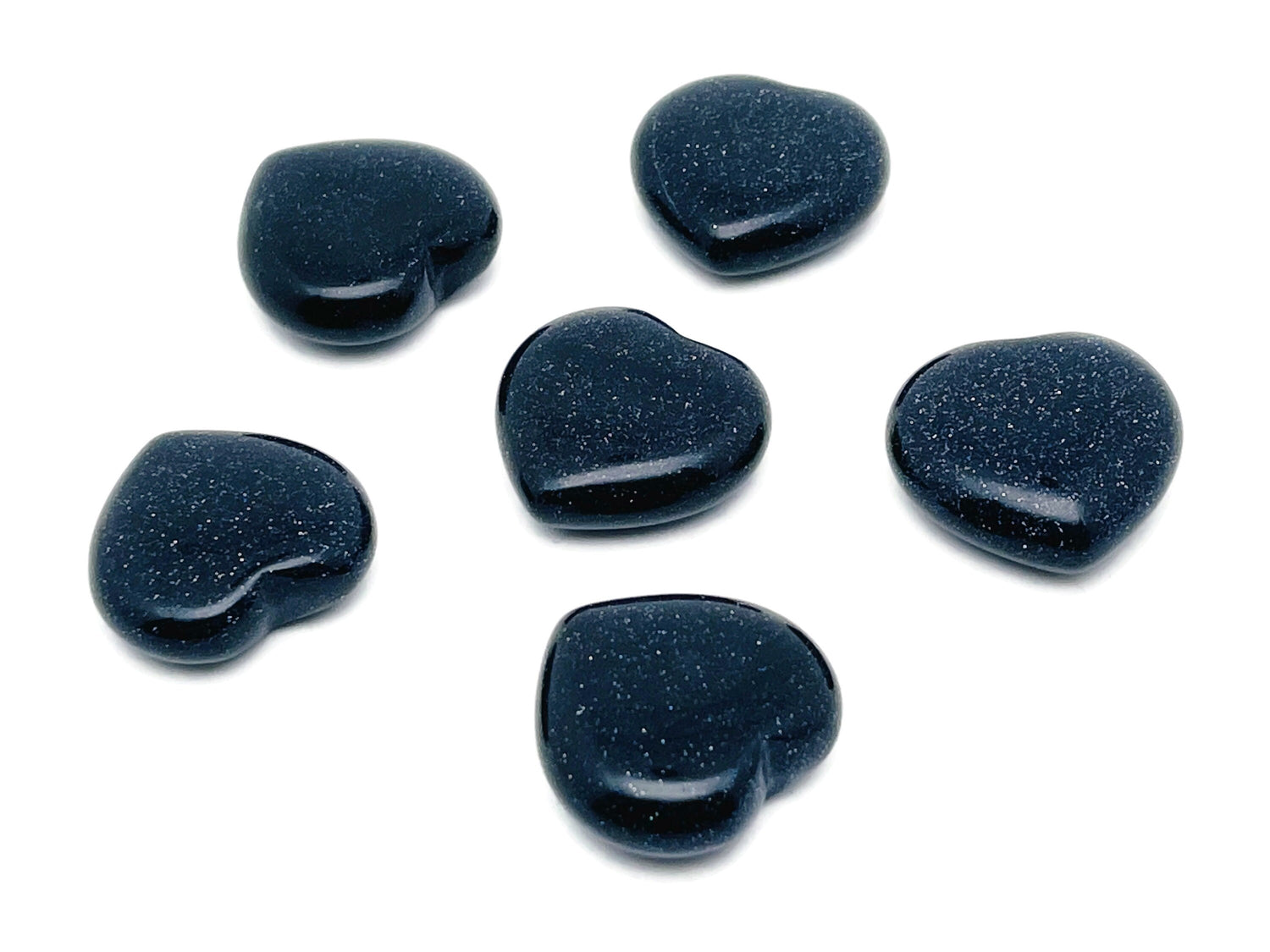 Piedra preciosa de corazón de Goldstone azul - 25mm - HE1137
