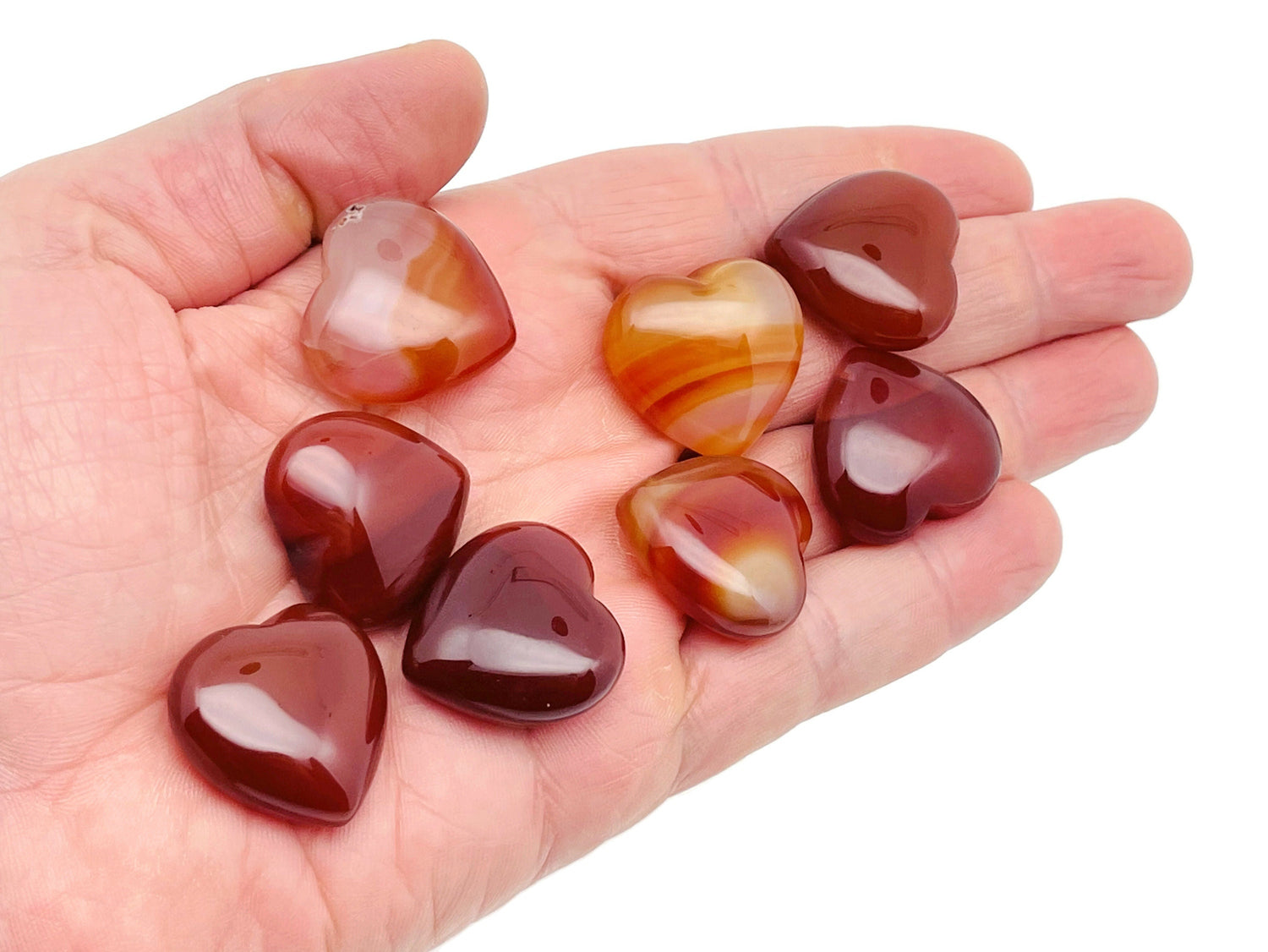 Carnelian Heart Gemstone - 25mm - HE1139