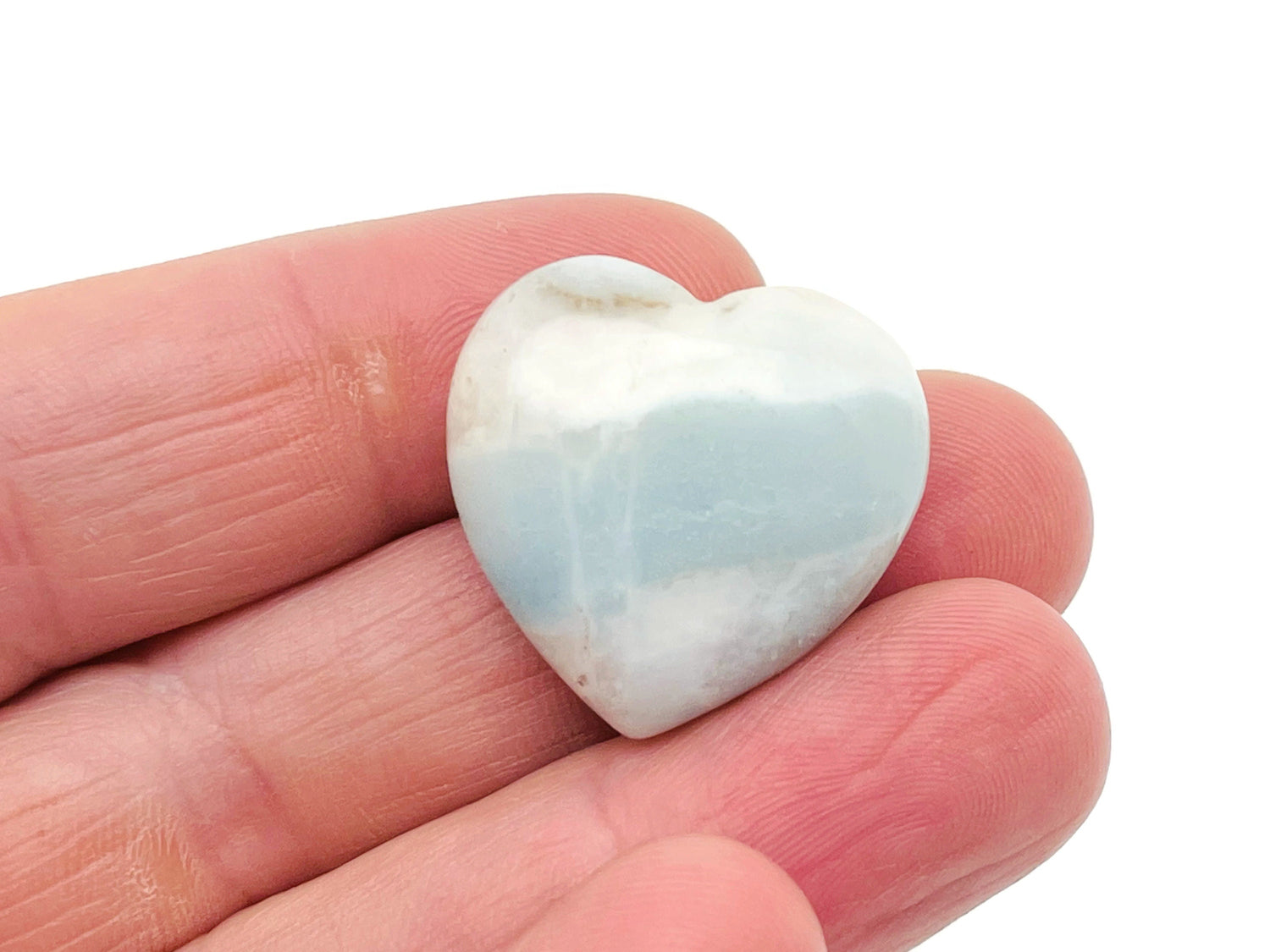 Amazonite heart-shaped gemstone pendant, 25mm, from GemstoneGO, showcasing vibrant blue-green gemstone with natural patterning.