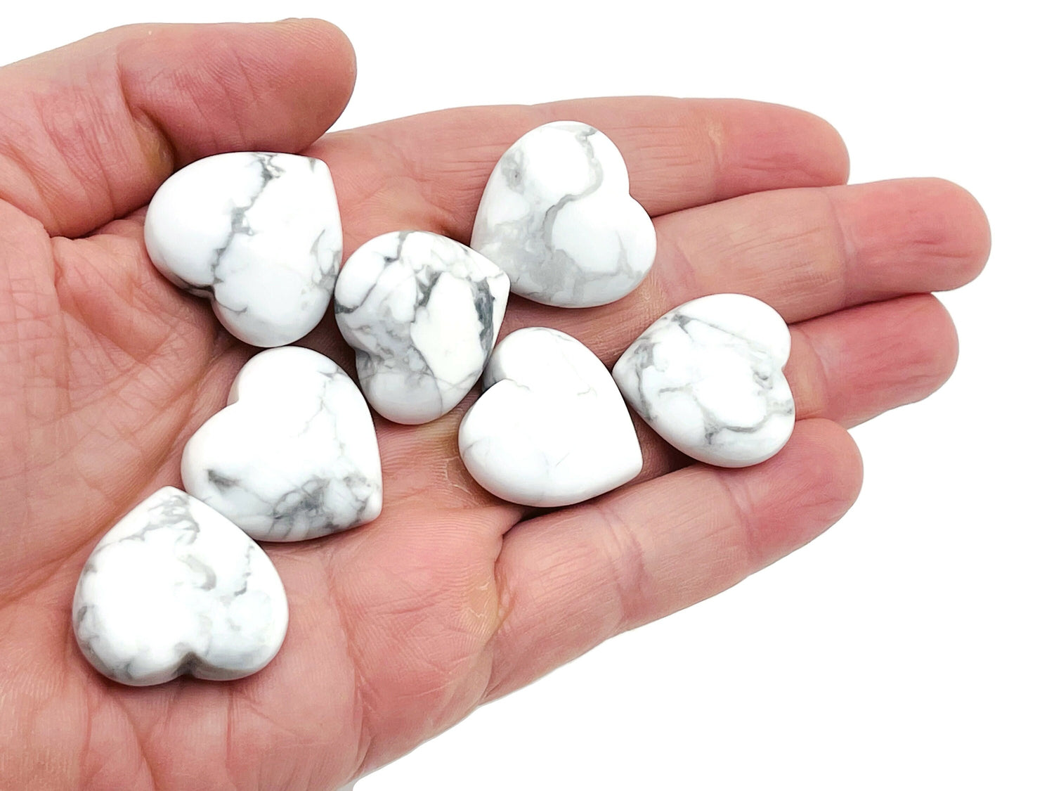 Howlite Heart Gemstone - 25mm - HE1141