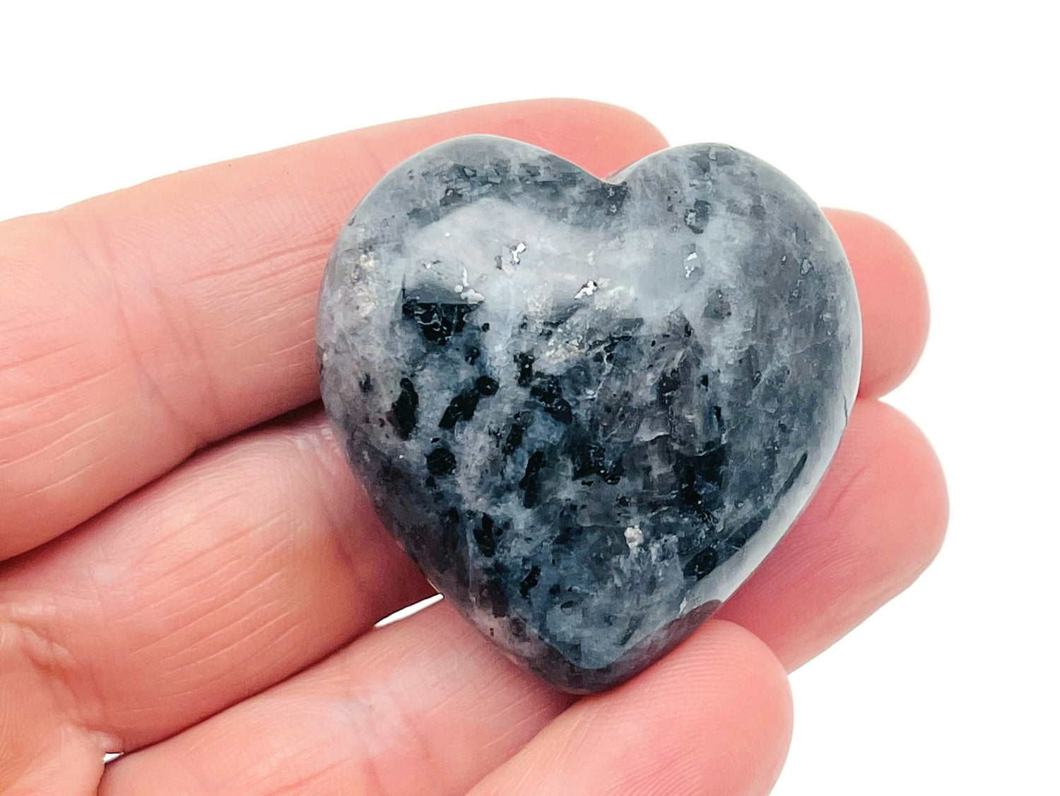 Larvikite Heart Gemstone - 40mm- HE1238