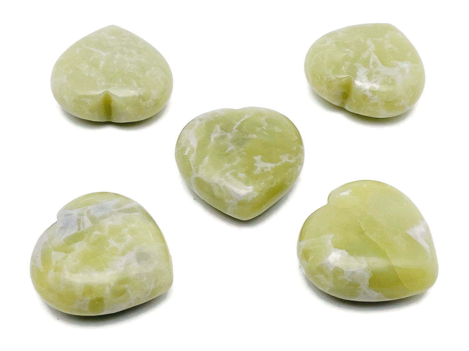 New Jade Heart Gemstone - 40mm - HE1249