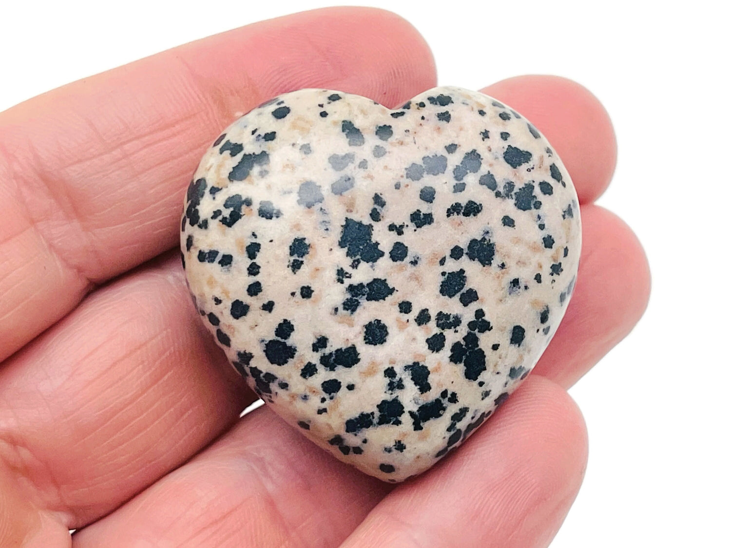 Dalmatian Jasper Heart Gemstone - 40mm - HE1237