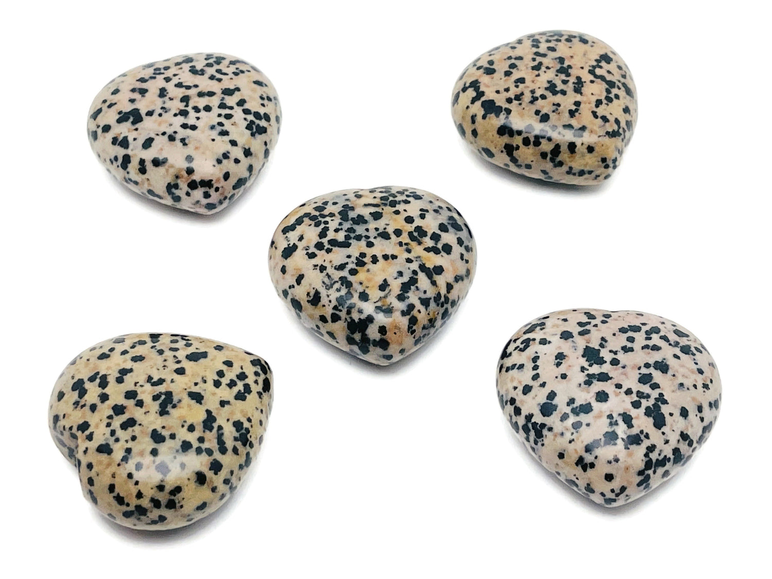 Dalmatian Jasper Heart Gemstone - 40mm - HE1237