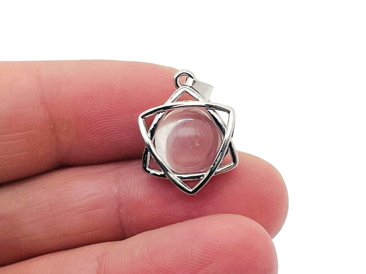 Clear quartz crystals pendant jewelry featuring a natural gemstone pendant from GemstoneGO, showcasing a polished, transparent quartz design.