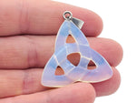 Opalite Celtic Knot Crystal Pendant from GemstoneGO featuring Trinity Crystals, showcasing a detailed Celtic knot design and luminous opalite.