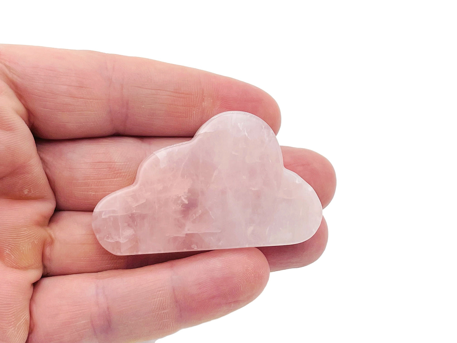 Rose Quartz Cloud  - Crystal Cloud Carving - Rose Quartz Cloudy - Cute Gift - CL1001