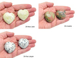 Natural gemstone heart pendant from GemstoneGO, 40mm high-quality mixed crystal gemstones with a polished heart shape.